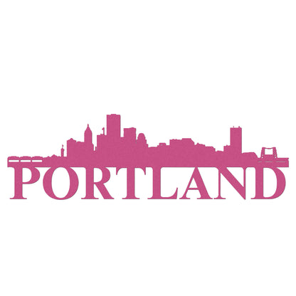 Portland Skyline Metal Sign - Custom Steel Home Decor