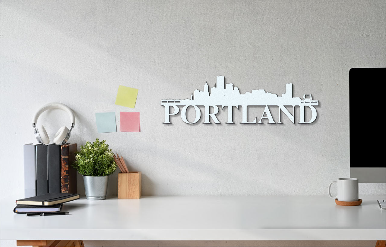 Portland Skyline Metal Sign - Custom Steel Home Decor