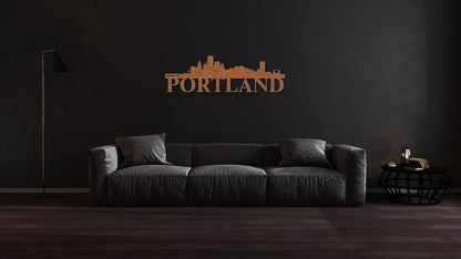 Portland Skyline Metal Sign - Custom Steel Home Decor