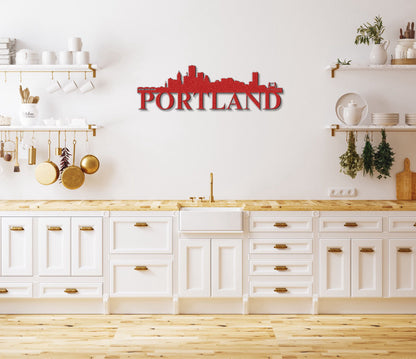 Portland Skyline Metal Sign - Custom Steel Home Decor