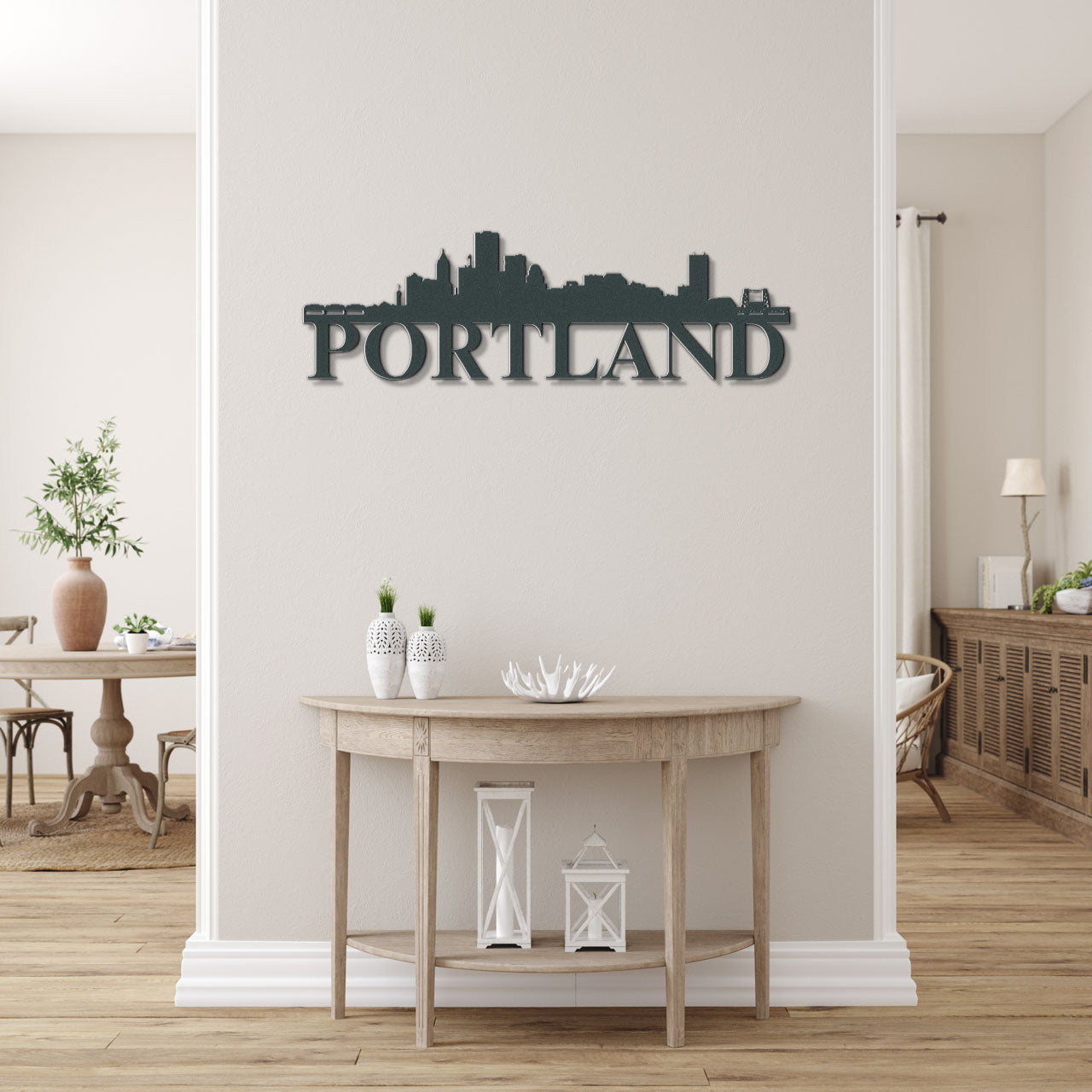 Portland Skyline Metal Sign - Custom Steel Home Decor