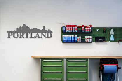 Portland Skyline Metal Sign - Custom Steel Home Decor