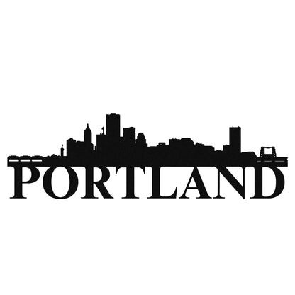 Portland Skyline Metal Sign - Custom Steel Home Decor