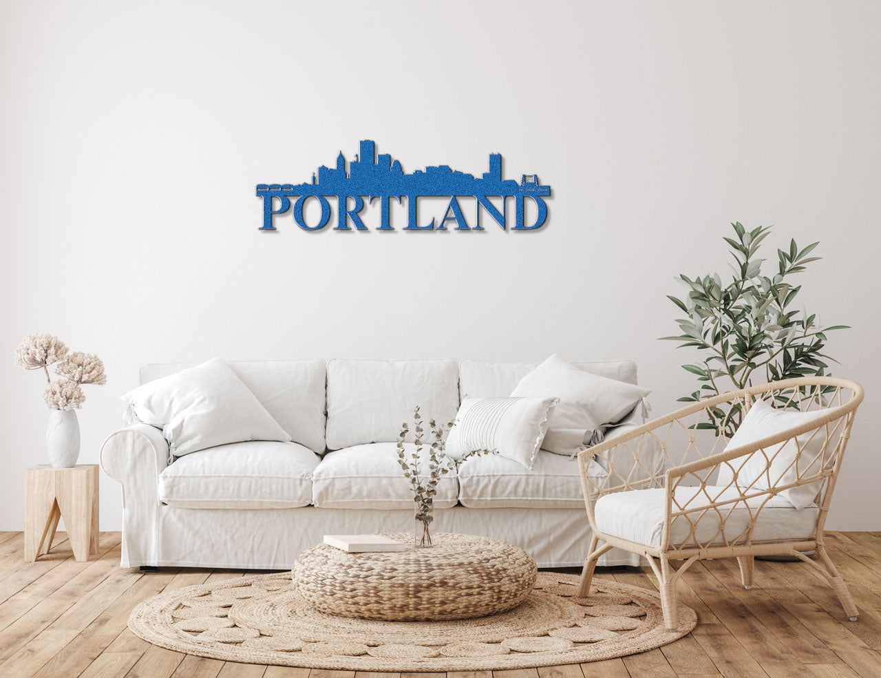 Portland Skyline Metal Sign - Custom Steel Home Decor