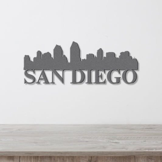 San Diego Skyline Metal Sign - Custom Steel Home Decor