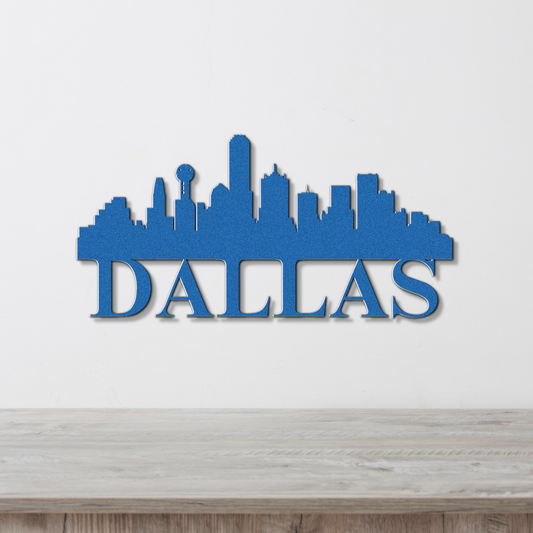 Dallas Skyline Metal Sign - Custom Steel Home Decor