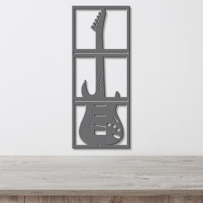 Electric Guitar Metal Sign - Custom Steel Home Decor