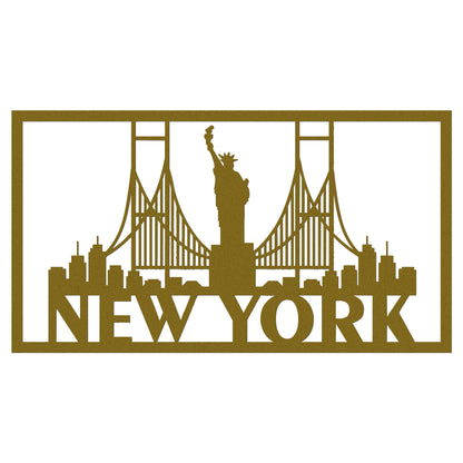 New York Skyline Metal Sign - Custom Steel Home Decor