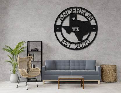 a living room with a couch and a clock