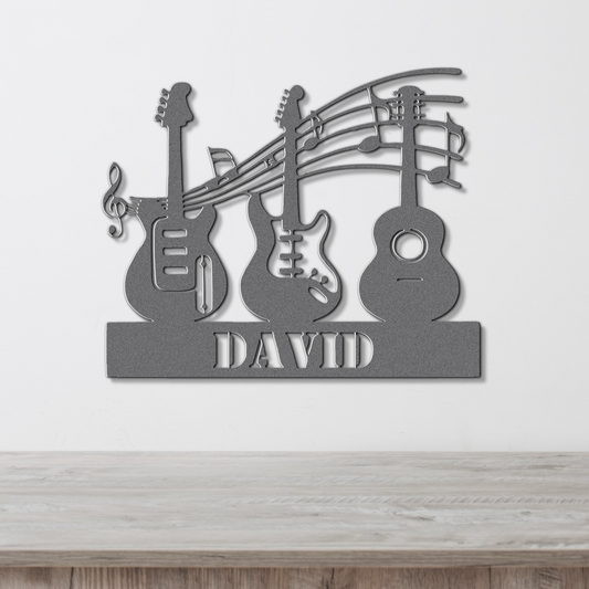 Personalized Guitar Metal Sign - Custom Steel Home Decor