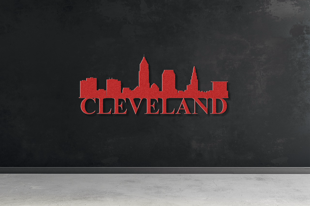 Cleveland Skyline Metal Sign - Custom Steel Home Decor