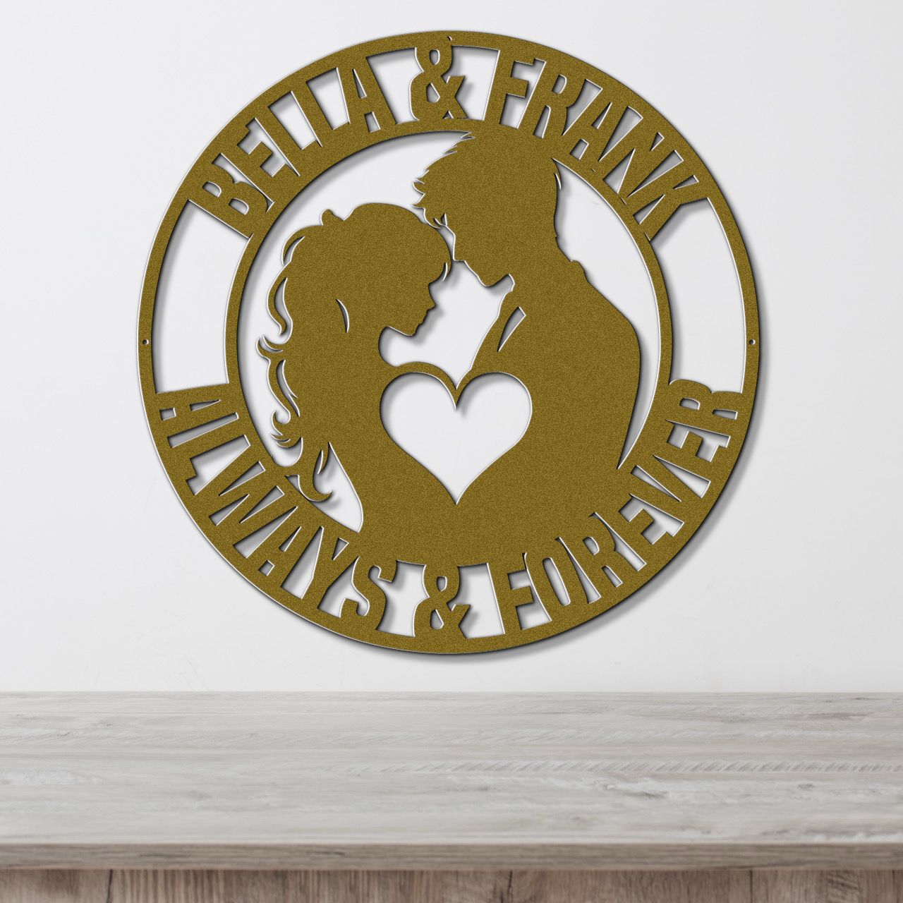 Personalized Always & Forever Couples Metal Sign - Custom Steel Home Decor