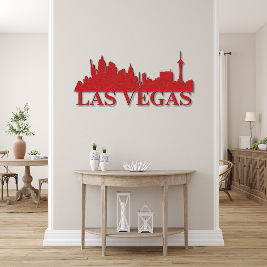 Las Vegas Skyline Metal Sign - Custom Steel Home Decor