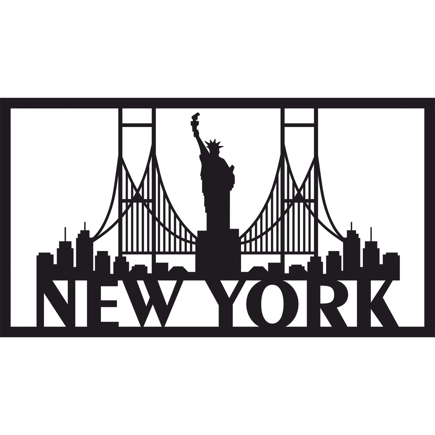 New York Skyline Metal Sign - Custom Steel Home Decor