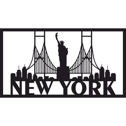 New York Skyline Metal Sign - Custom Steel Home Decor