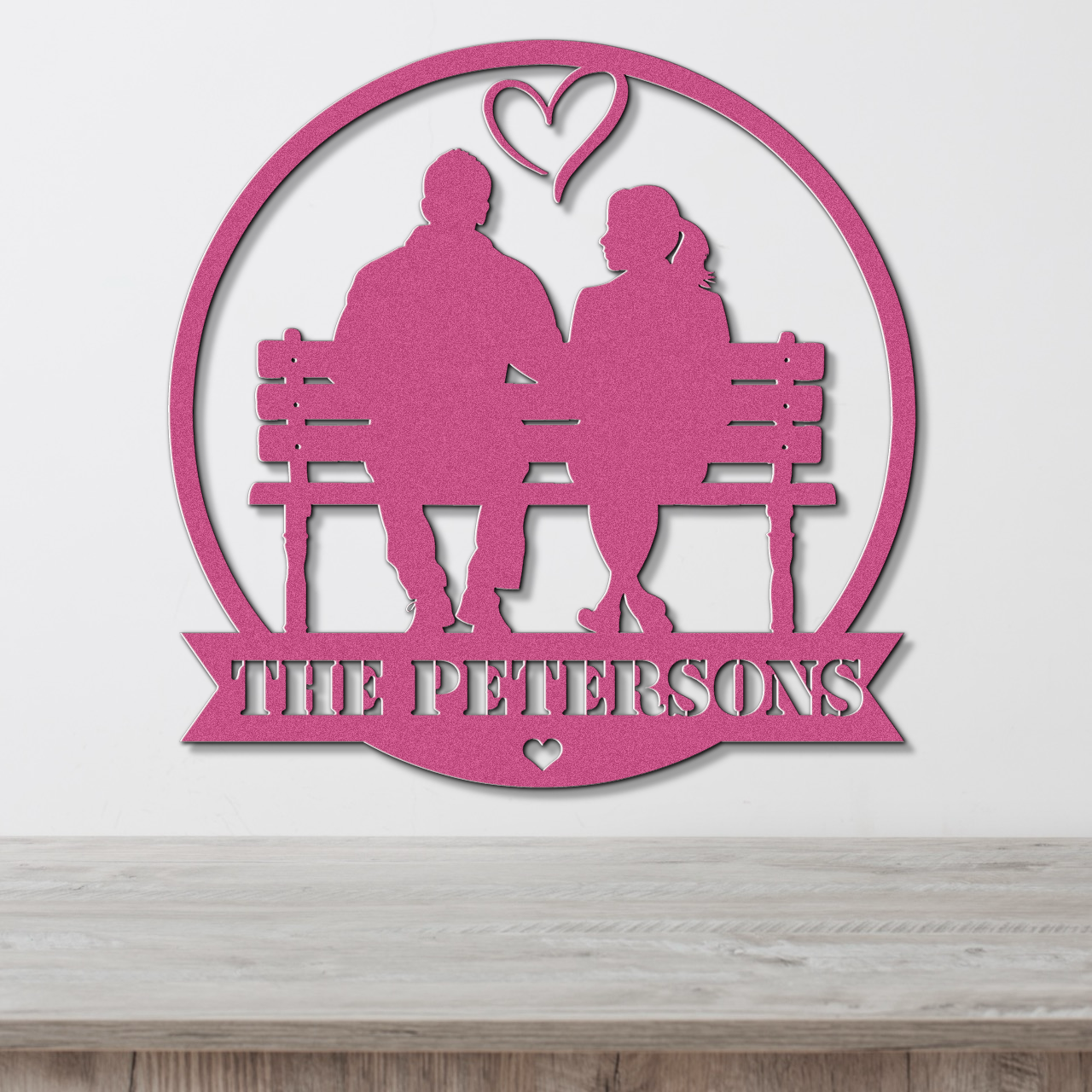 Personalized Couples Family Name Metal Sign - Custom Steel Home Decor