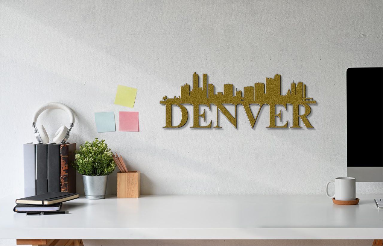 Denver Skyline Metal Sign - Custom Steel Home Decor