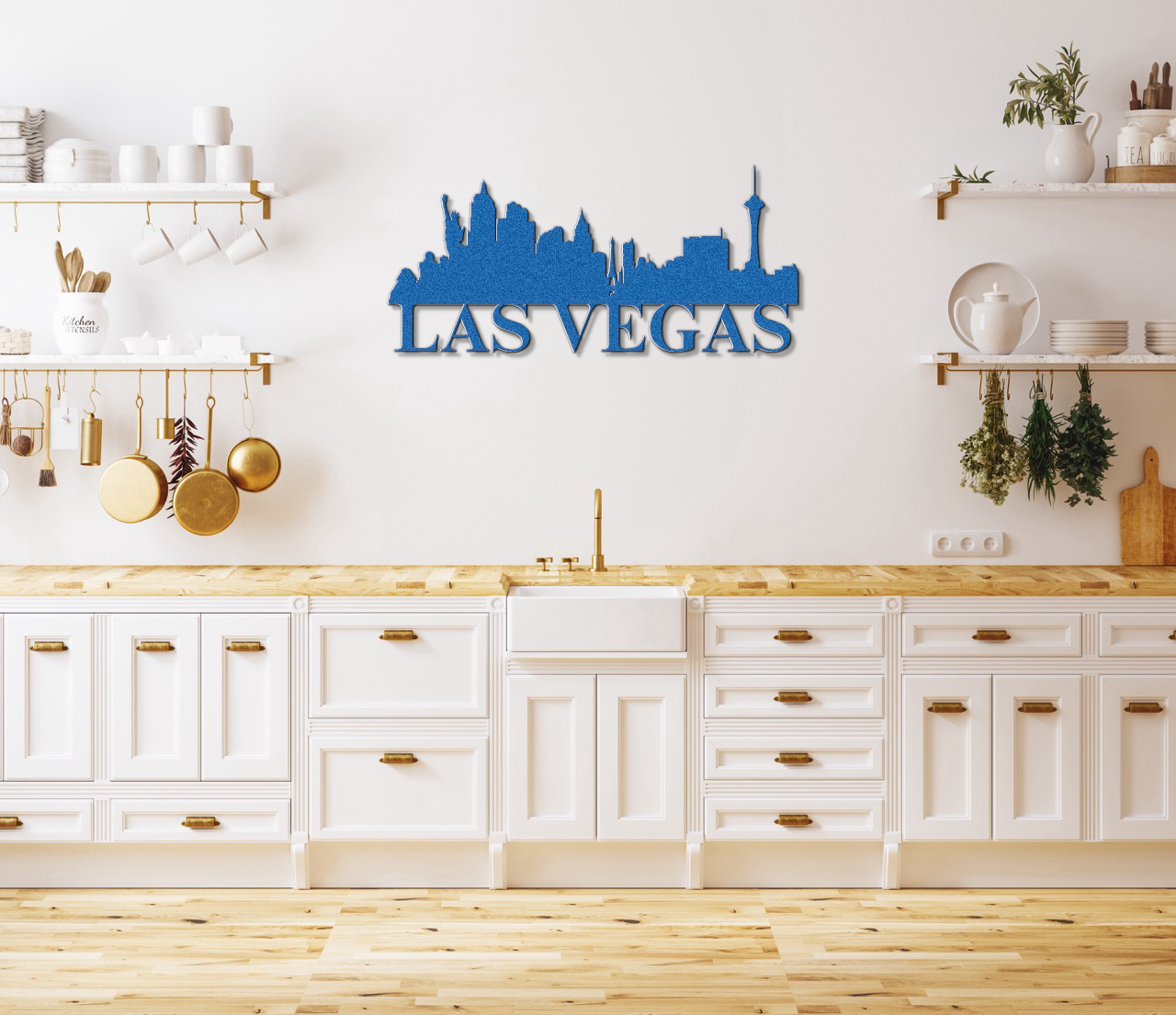 Las Vegas Skyline Metal Sign - Custom Steel Home Decor