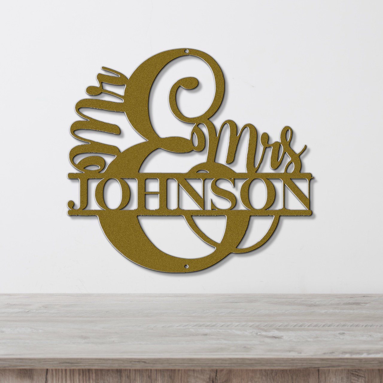 Personalized Mr. & Mrs. Family Name Metal Sign - Custom Steel Home Decor