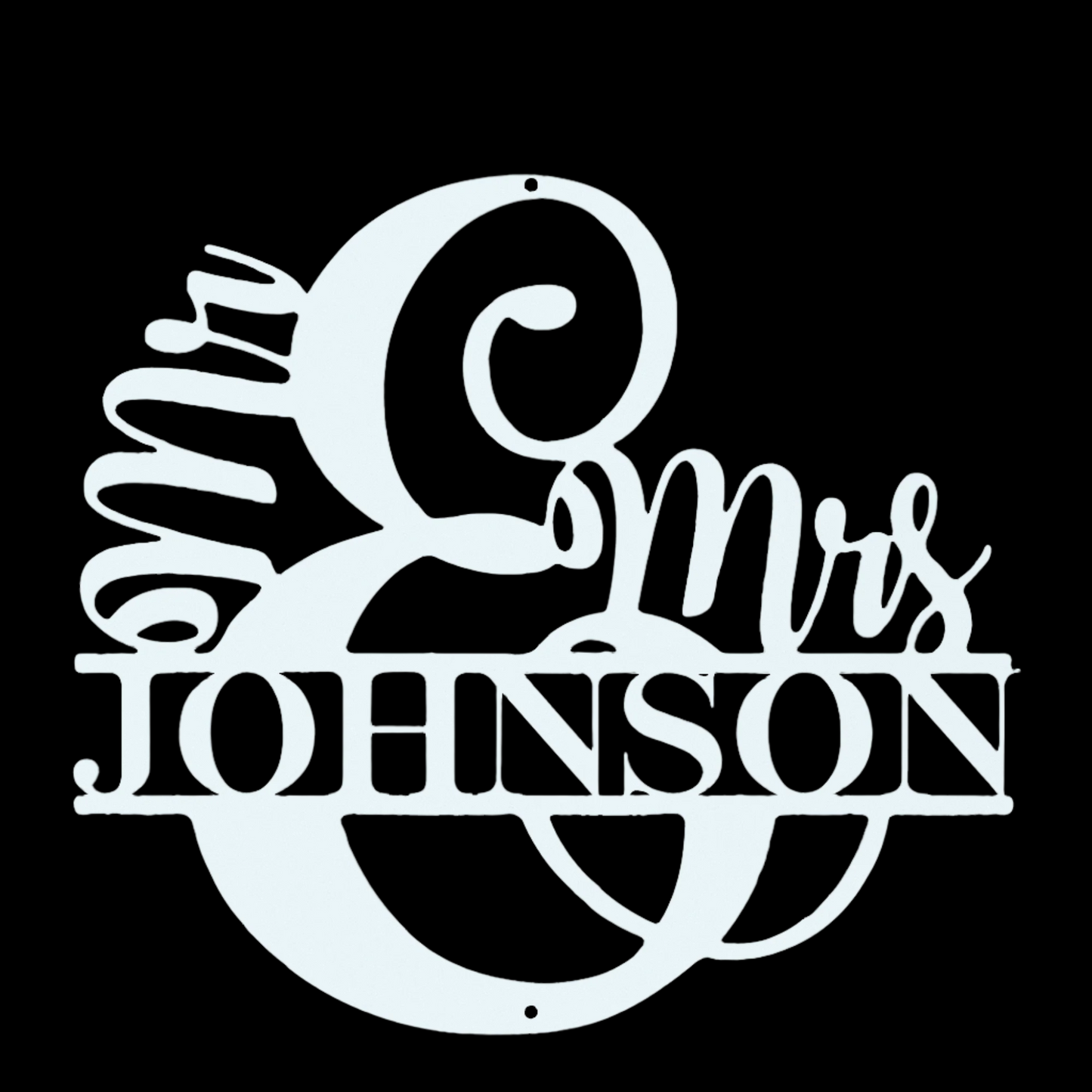 Mr. and Mrs. Family Name Metal Sign - Custom Steel Home Decor