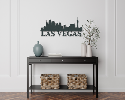 Las Vegas Skyline Metal Sign - Custom Steel Home Decor