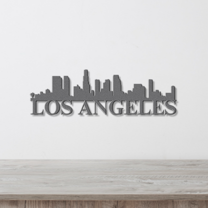 Los Angeles Skyline Metal Sign - Custom Steel Home Decor