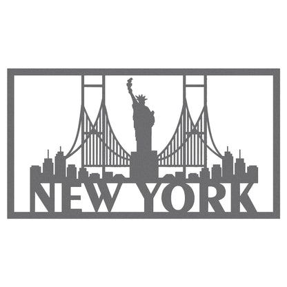 New York Skyline Metal Sign - Custom Steel Home Decor