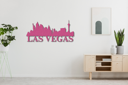 Las Vegas Skyline Metal Sign - Custom Steel Home Decor