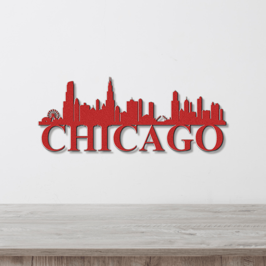 Chicago Skyline Metal Sign - Custom Steel Home Decor