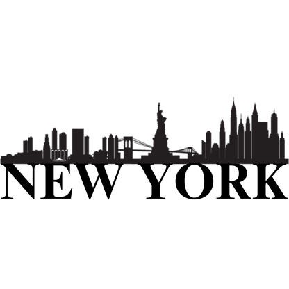 New York Skyline Metal Sign - Custom Steel Home Decor