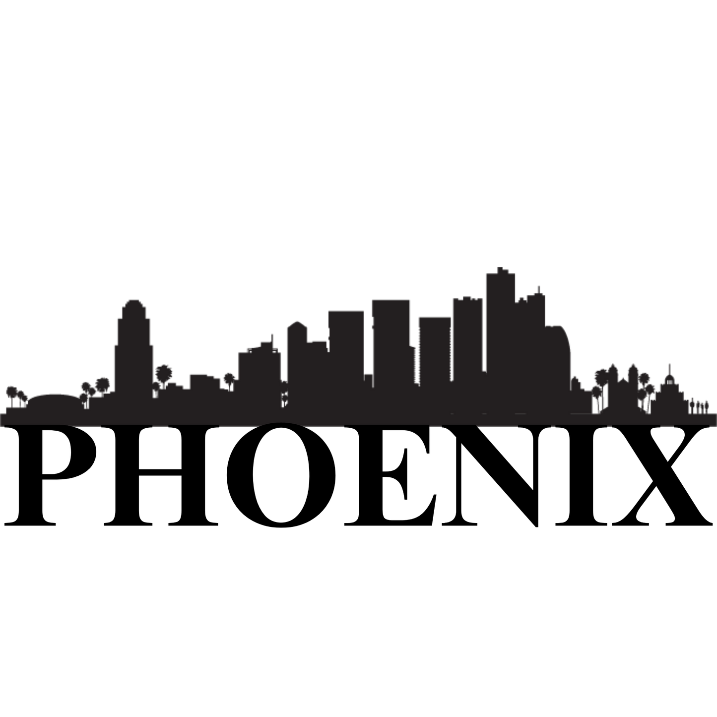 Phoenix Skyline Metal Sign - Custom Steel Home Decor