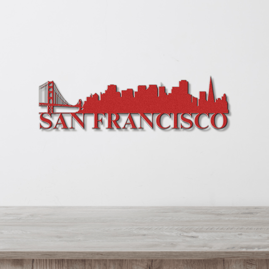 San Francisco Skyline Metal Sign - Custom Steel Home Decor